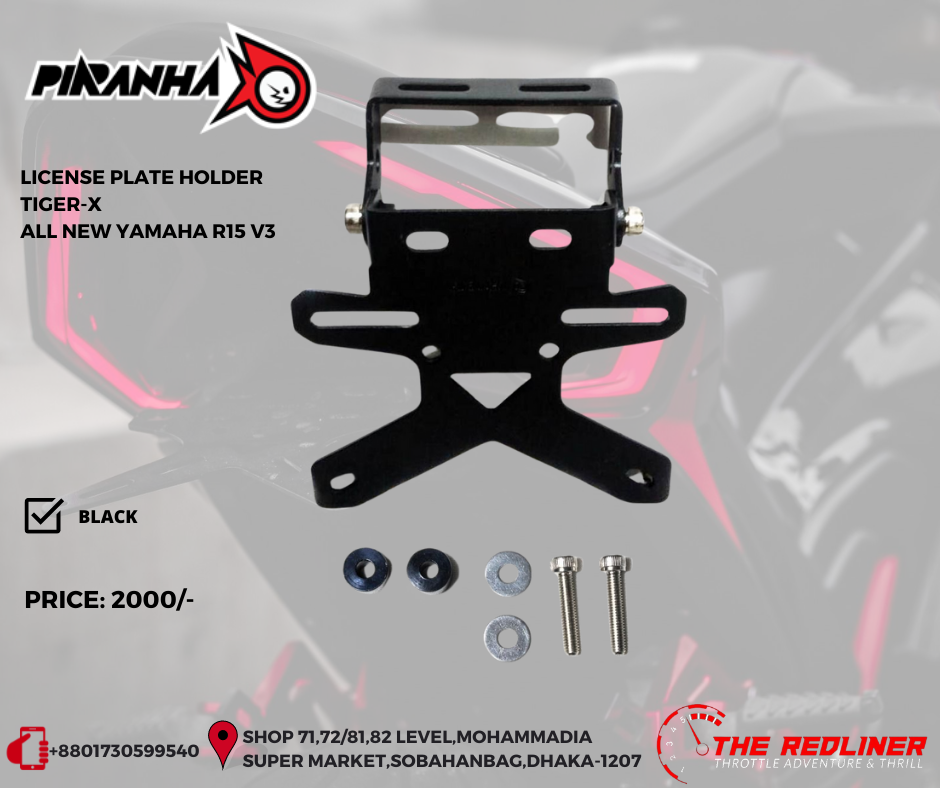 PIRANHA LICENSE PLATE HOLDER NEW R15 V3 PIRANHA LICENSE PLATE HOLDER YAMAHA R15 V3 - Image 1