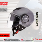 STUDDS ICON HALF-FACE HELMET WITH SUNVISOR MATT GUN GRAY