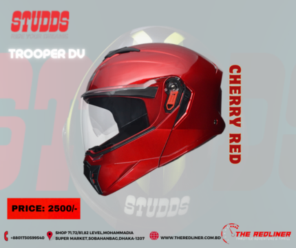 STUDDS TROOPER DV CHERRY RED MODULAR FLIP-UP HELMET