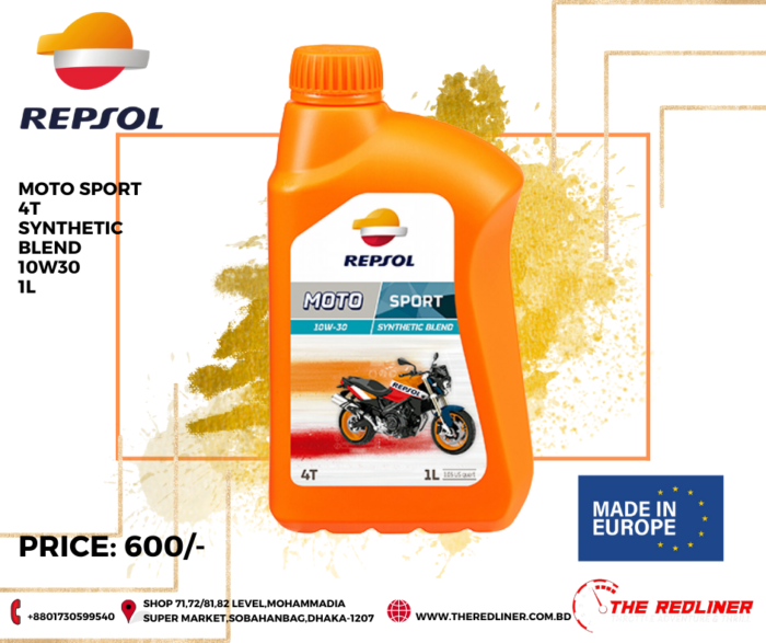 Brezo Repsol REPSOL MOTO SPORT 4T SYNTHETIC BLEND 10W30 1L – THE REDLINER