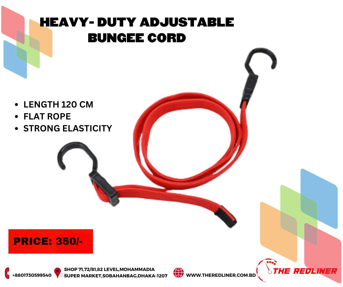 HEAVY- DUTY ADJUSTABLE BUNGEE CORD RED HEAVY-DUTY ADJUSTABLE BUNGEE CORD RED - Image 1