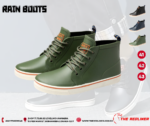 MOTORCYCLE RIDING RAIN BOOT ARMY GREEN