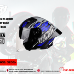 STEELBIRD HELMET SBA-16 ISS LOREM GLOSSY BLACK BLUE