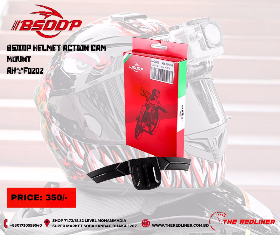 BSDDP HELMET ACTION CAM MOUNT RH-F0202 BLACK BSDDP ACTION CAMERA HELMET CHIN MOUNT - Image 1