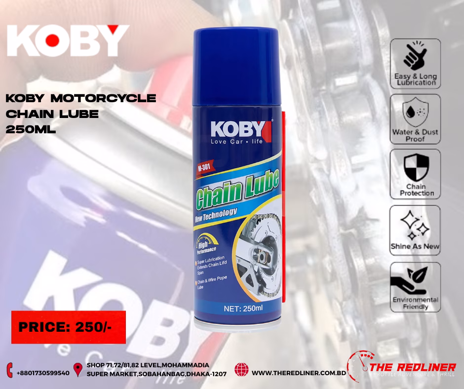KOBY MOTORCYCLE CHAIN LUBE 250ML KOBY MOTORCYCLE CHAIN LUBE 250ML - Image 1