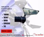 MOTORCYCLE HANDLEBAR END REAR VIEW MIRROR CUT EDGE - Image 2