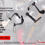MOTORCYCLE LEVER GUARD WITH BAR END REAR VIEW MIRROR